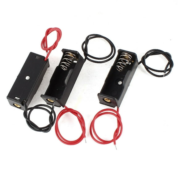 3 Pcs Spring Clip 2 Wires Black Plastic 1 x 23A 12V Battery Case Slot Holder