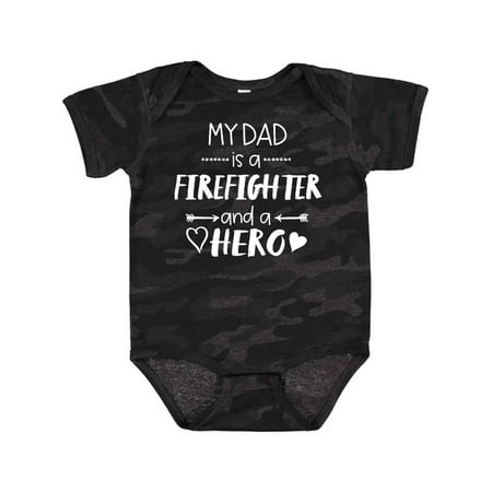 

Inktastic My Dad is a Firefighter and a Hero Gift Baby Boy or Baby Girl Bodysuit