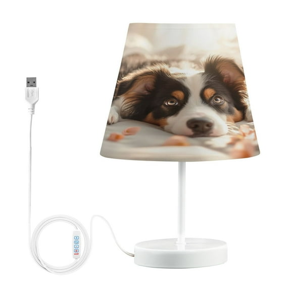 BZSMCE Table Lamp Creative Morning Dog Simple Pattern Night Light