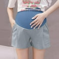 thumbnail image 2 of ZACPNCV Womens Maternity Shorts Over The Belly Pregnancy Shorts Dressy Tailored Comfy with Pockets Work Office Casual Blue XL, 2 of 9
