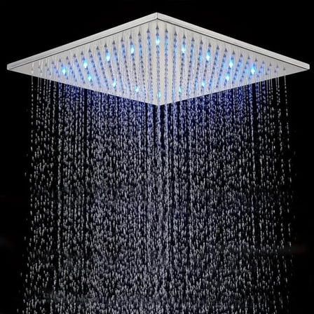 12 "LED Rainfall Shower Head Bathroom Shower Head Top Sprayer Chrome Finish