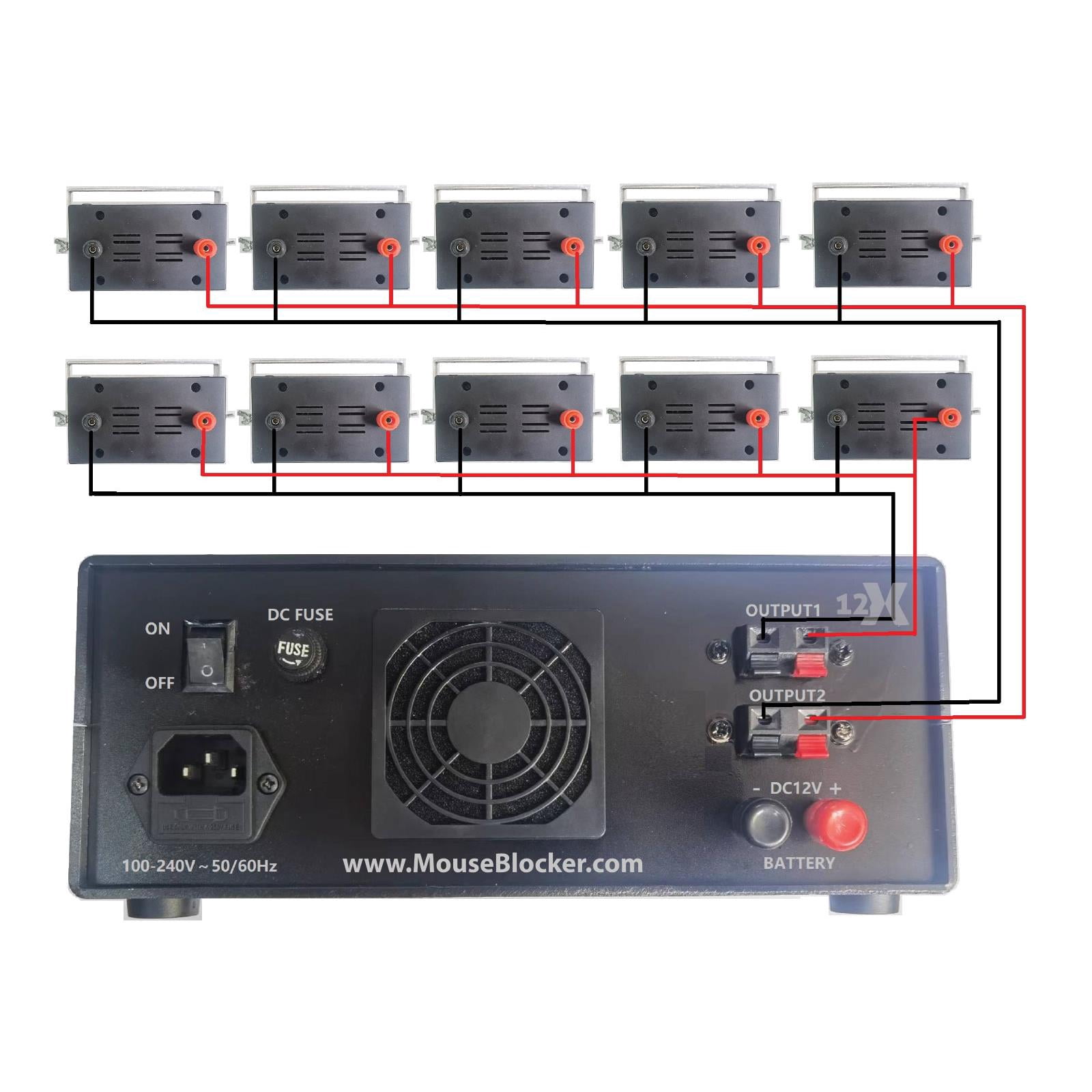 MouseBlocker 45452 Ultrasonic Mouse Blocker 12X, 12,000 Sq. Feet