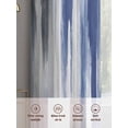 thumbnail image 6 of Sheer Curtains 54 Inches Long 2 Panels, Watercolor Blue Grey Oil Painting Art Rod Pocket Curtain Voile Draperies, Modern Abstract Light Filtering Window Treatment for Living Room Kitchen Bedroom, 6 of 8