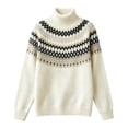 thumbnail image 5 of Fair Isle Sweater Women Casual Top Sweaters for Women Plus Size Fall Outfits Vintage Sweater Fall Sweaters Sweaters for Women Trendy Knit Sweater Fall Outfits Fashion Clothing, 5 of 5
