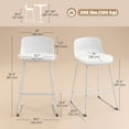 thumbnail image 3 of HOMCOM Modern Bar Stools Set of 2, PU Leather Upholstered Barstools, White, 3 of 10