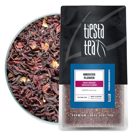 Tiesta Tea - Hibiscus Flowers Cut and Sifted, Dried Hibiscus Flowers in 1 lb Resealable Bulk Bag, No Additives, Caffeine Free, 100% Gluten Free, Perfect for Hibiscus Tea, Baking, Jams etc.