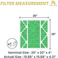 thumbnail image 2 of MervKing 20x20x4 Air Filter | MERV 13 | MPR 1500-1900 Ultra Max | 1-Pack | Pleated HVAC AC Furnace Replacement Air Filters | Actual Size: 19.88" x 19.88" x 4.31", 2 of 7