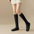 thumbnail image 2 of UJNDER Women's Coral Velvet Calf Socks Autumn Winter Thick Home Sleeping Warm Long Stockings Black, 2 of 4
