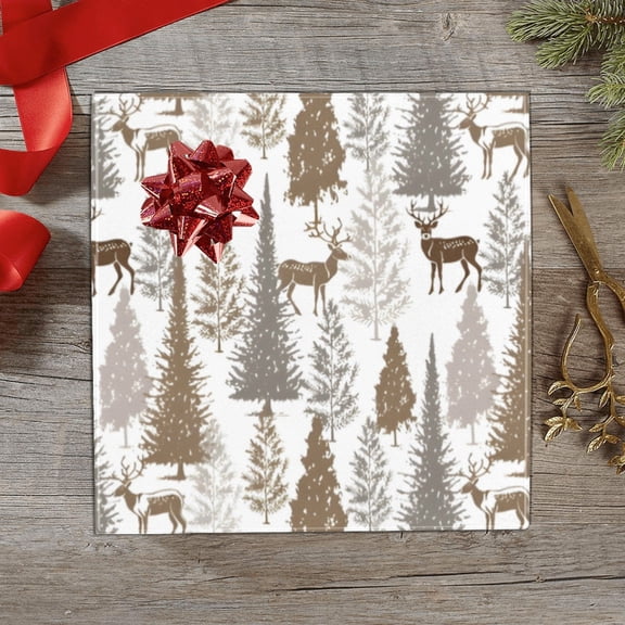 Christmas Wrapping Paper | Premium Holiday Gift Wrap | Winter Bucks 58" x 23" (1–5 Rolls) - 1 Roll