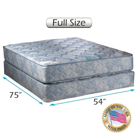 Chiro Premier Orthopedic Double-Sided (Blue Color) Mattress set with Mattress Cover Protector Included - Fully Assembled, Spine Support, Long Lasting By Dream Solutions USA (Full