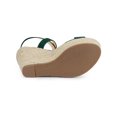 thumbnail image 5 of BLISSFUL STEP Women's Shoes Espadrille Wedge Slingback Crisscross Sandals Green 8.5, 5 of 8