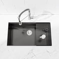 thumbnail image 6 of Acpouw Kitchen Sink 33"x19" Multifunctional undermount Flying Rain Waterfall S304 Stainless Steel Handmade Modern Single Bowl Kitchen Sink Black, 6 of 6