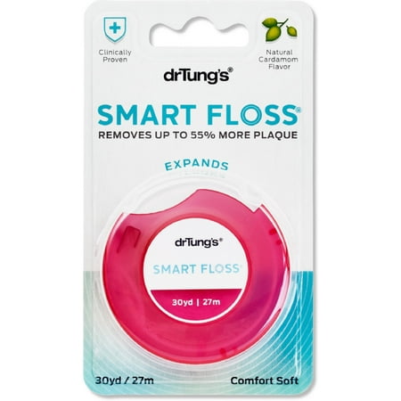 3 Pack - Dr. Tung's Smart Floss, 30 yds, Natural Cardamom Flavor 1 ea Colors May (Smart Dental Care One Best Way)
