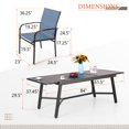thumbnail image 5 of Sophia & William 9 Piece Patio Metal Dining Set Extendable Table and 8 Blue Textilene Chairs, 5 of 10