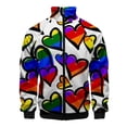 thumbnail image 4 of Chaqueta informal de manga larga con cremallera y cuello alto en 3D para hombre y mujer, con bandera del arcoíris, para lesbianas y gays, moda LGBT, 4 of 5