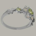 thumbnail image 3 of LBG British Made 18k White Gold Natural Peridot & Opal Womens Statement Ring - 33 size options - Size 6.75, 3 of 7