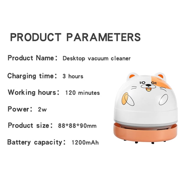 Mini Desktop Vacuum Cleaner Cute Table Dust Sweeper Battery Operated Portable Keyboard Vacuum with Extend Nozzle for Cleaning Dust Crumbs or Computer