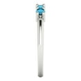 thumbnail image 4 of 0.35 ctw Wedding Band for Women - 14K White Gold Simulated Turquoise Stackable Eternity Ring, 4 of 6