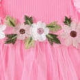 thumbnail image 4 of KPOPLK Two Piece Newborn Baby Girl Clothes Muslin Bubble Romper Summer Cute Ruffle Short Sleeve Infant Bodysuits Outfit with Headband(12-18 Months,Watermelon Red), 4 of 5