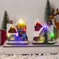 thumbnail image 2 of Bearachild Navidad LED nieve casa resina escena miniatura cabina luminosa figuritas regalos brillante pueblo chimenea estantería adornos Kits de decoración para fiestas Tipo 2, 2 of 6