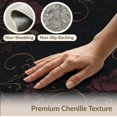 thumbnail image 6 of ODIKA 2'x3' Washable Throw Rug Black Gold Floral Design Elegant Botanical Motif with Moon for Hallway, Study Room, Non-Slip Low Profile, Flatwoven, 6 of 7