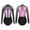 Pink, variant on Raenseen Womens Sparkling Rhinestones Mesh Long Sleeve Gymnastics Dance Costume Acrobatics Black S