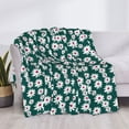 thumbnail image 3 of Honeii Daisies Flowers print throw blanket, crafted from cozy cotton flannel, offers versatile home decor as a bedding suitable for all seasons.-80"x60", 3 of 6