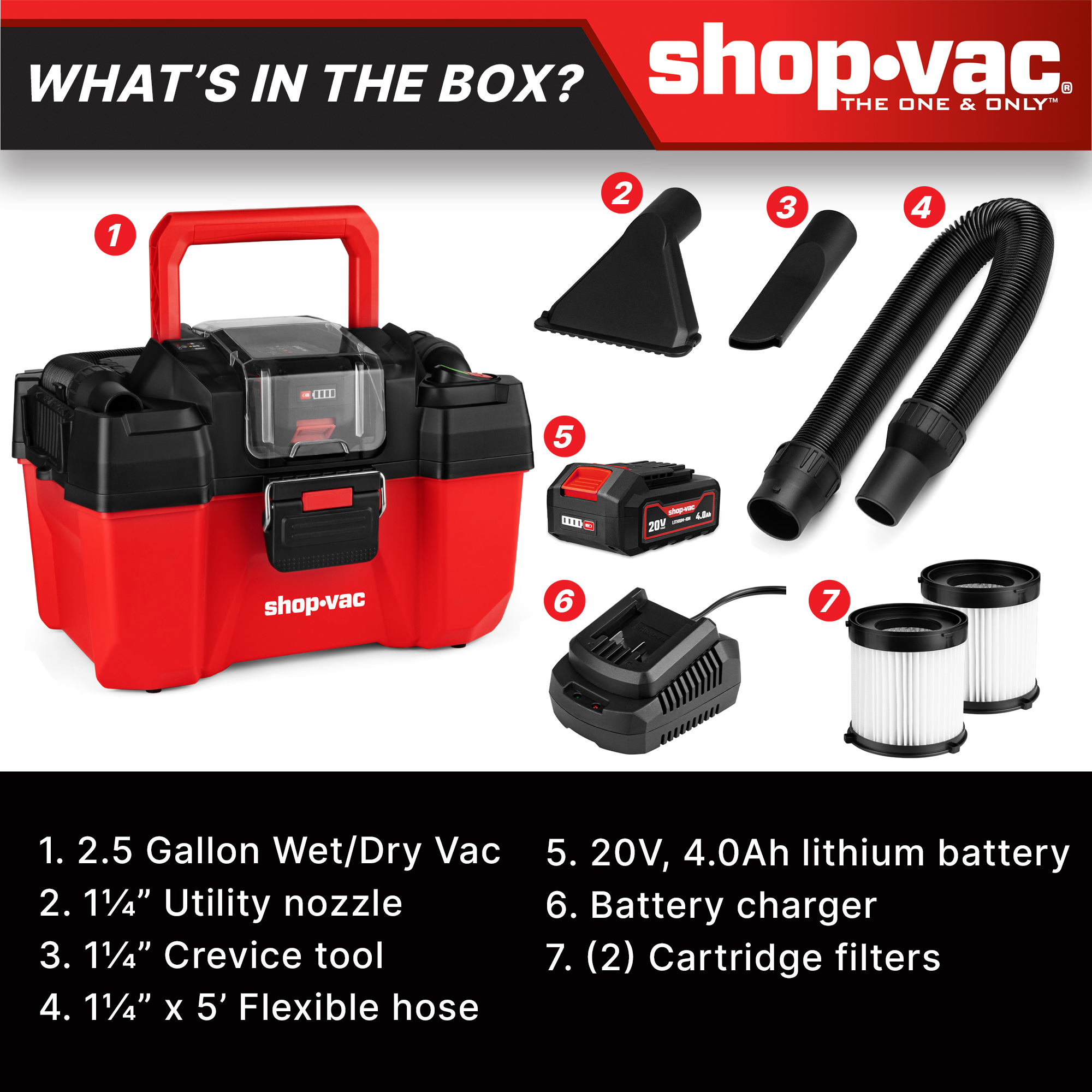 Shop-Vac 20V 3G Wet Dry Vac (4.0Ah)