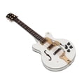 thumbnail image 1 of Wooden Miniature Guitar, Portable Comfortable Touch Hollow Mini Musical Instrument Model with Case for Home, 1 of 7