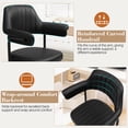 thumbnail image 2 of ATHOPE Home Office Chair, Executive Small Leather Office Chair, Desk Chair Comfy with Arms, Height Adjustable Swivel Computer Chair with Lumbar Support, Black, 2 of 8