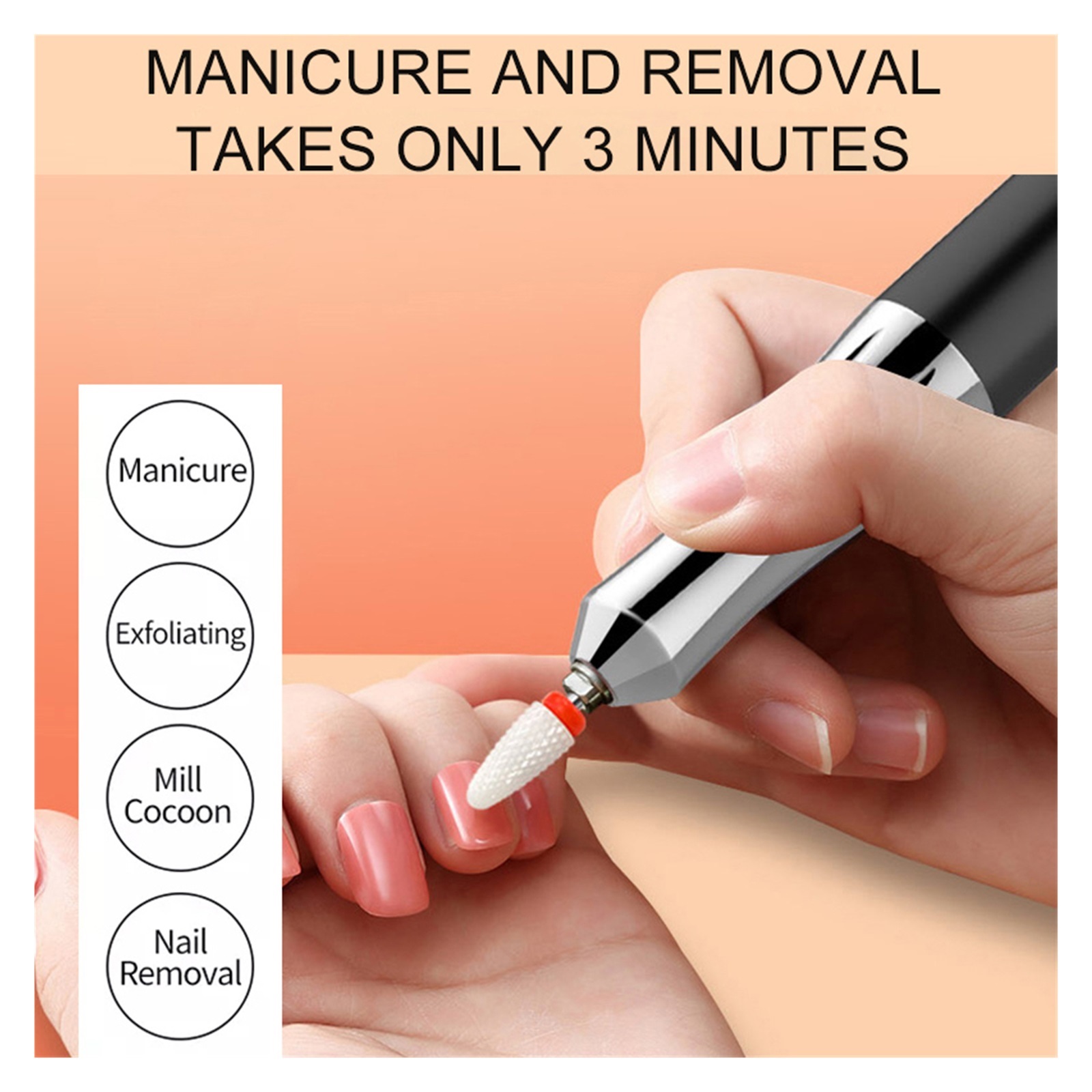 New Design Nail Drill, 35000 RPM Electric Nail File, Rechargeable Cordless Manicre Machine For Acrylic Gel Nails Home Salon ,Low Noise