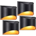 thumbnail image 1 of Paquete de 4 luces solares para exteriores, focos solares, iluminación LED para exteriores, impermeables, inalámbricas, luces de pared para jardín y patio., 1 of 5
