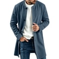 thumbnail image 2 of Fanshiluo Men's Mid‑Length Single Breasted Button Blend Coat, Long Sleeve Casual Outerwear,Size S-3XL, 2 of 7