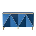 thumbnail image 5 of Tcbosik 60" Buffet Cabinet w/Storage, Coffee Bar Cabinet with Adjustable Shelves and 4 Doors, Modern Kitchen Cupboard, Sideboard Cabinet for Dining Room, Living Room, Hallway, Dark Navy & Light Navy, 5 of 10