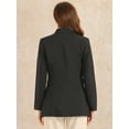 thumbnail image 3 of DARING DIVA Women's Stand Collar Single Button Dressy Suit Jacket S Black, 3 of 6