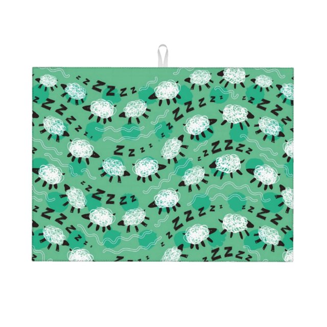 Fotbe Sheep Zzz Alfombrilla de Secado para Cocina con Estampado, 18x24 Pulgadas