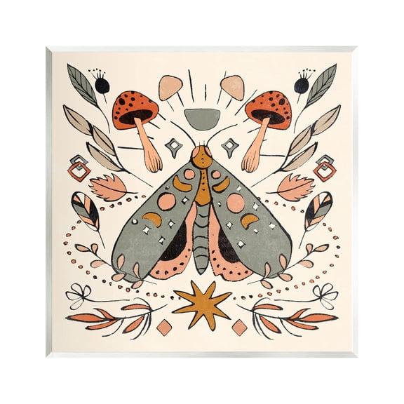 Stupell Industries Cottagecore Botanicals Pattern Animals & Insects Painting Unframed Art Print Wall Art, 12 x 12