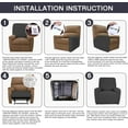 thumbnail image 7 of Velvet Recliner Cover 4 Pieces Printed Lazy Boy Chair Covers Recliner Sofa Slipcover Anti-Slip Fitted Furniture Protector with Elastic Bottom, 7 of 7