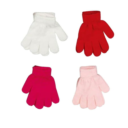 Kids Korner Girls Stretch Gloves 4-Pack Size: Kids Ages 7-16 years