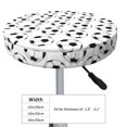 thumbnail image 4 of Round Bar Stool Seat Covers, white soccer balls football Elastic Round Chair Cover Stool Seat Slipcover Bar Stool Cushions Round Pad for 12-14 inch, 4 of 7