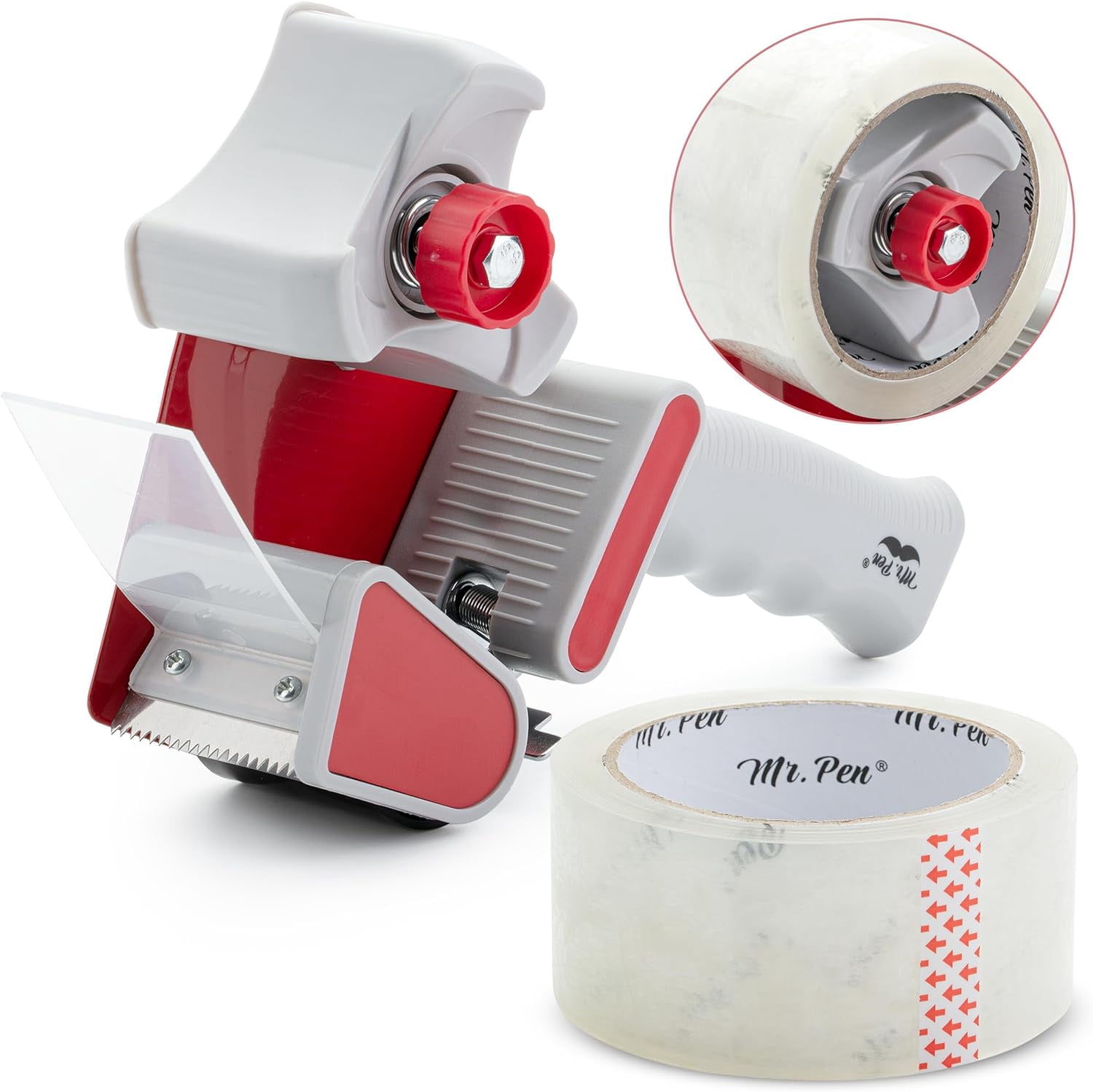 Mr. Pen- Packing Tape Dispenser Gun 2-Inch, 4 Pack with 4 Rolls Tape, Heavy Duty Packing Tape with Dispenser, Packaging Tape