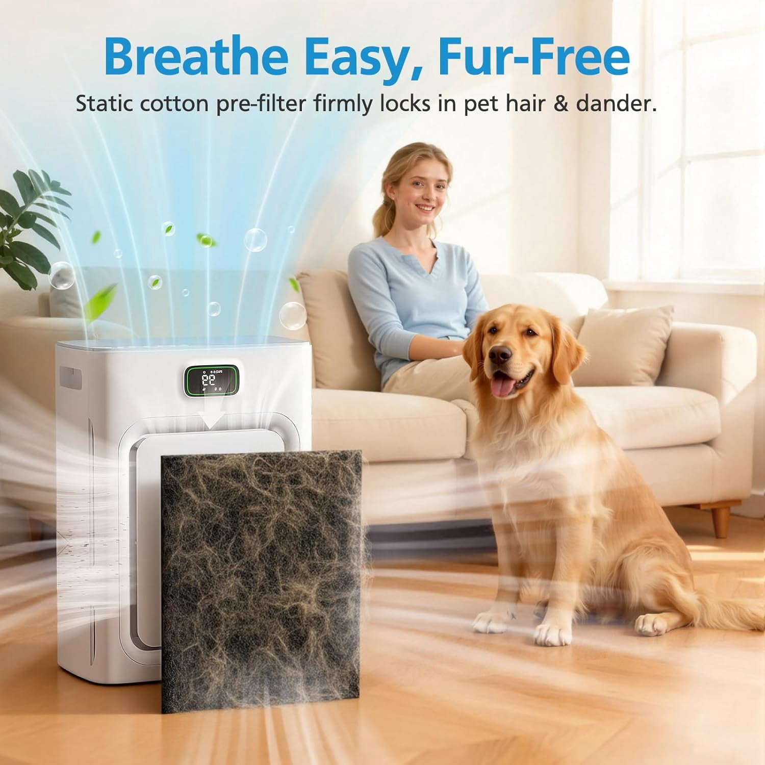 P358 Filter Compatible with HEAPETS P358 Pet Purifier, HEPA Filter for Pet Hair, Dander & Odor