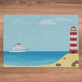 thumbnail image 5 of Ambesonne Sea Theme Jigsaw Puzzle Durable Cardboard, Lighthouse by the Beach, 1000 pcs, Pastel Yellow and Pale Blue, 5 of 5