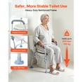 thumbnail image 4 of KFFKFF Raised Toilet Seat with Arms, 300 lbs Load Capacity, Adjustable Height, Widened Commode Elevated Toilet Seat Riser, 4 of 9