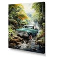 thumbnail image 2 of Designart "Enchanting Waterfall Green Pickup Truck Escape II" Pickup Truck Canvas Art Print, 2 of 5
