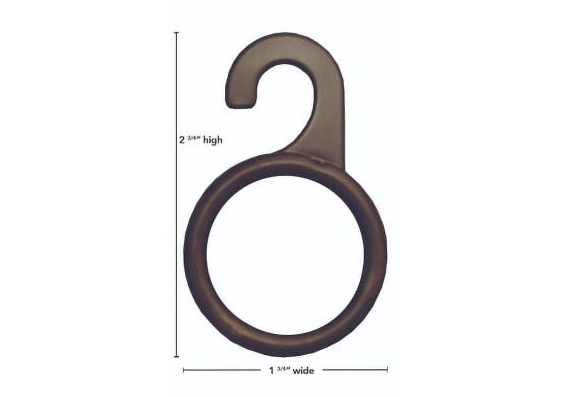 NAHANCO #1227-07 1 3/4"ID Black Plastic Round Scarf/Accessory Hangers (Pack of 100)
