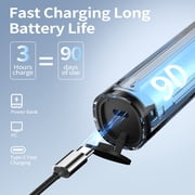 OasiSmile Sonic Electric Toothbrush for Adults and Teens, Travel Rechargeable 42000 VPM Power Tooth Brush with 5 Modes, 90 Days Battery Life, 6 Brush Heads, Black