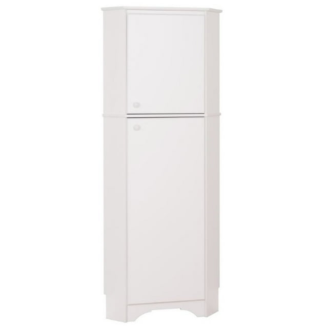 Wright Home Armoire de Rangement d'Angle Moderne en Bois Manufacturé à 2 Portes en Blanc