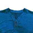 thumbnail image 4 of Dagegui Men's Henley Shirts Long Sleeve V Neck Button T-Shirts Plain Slim Fit Basic Pullover Tops Solid Color Casual Daily Shirt Fall Tees Blue L, 4 of 6
