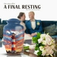 thumbnail image 4 of JAGASY Lighthouse Large Urn for Human Ashes Keepsake - Set of 5 Cremation Urns for Husband - Blue Small Urn for Ashes Adult Male - Sunset Orange Clouds Decorative Urns - (1 Large,10", 4 Small, 3"), 4 of 7